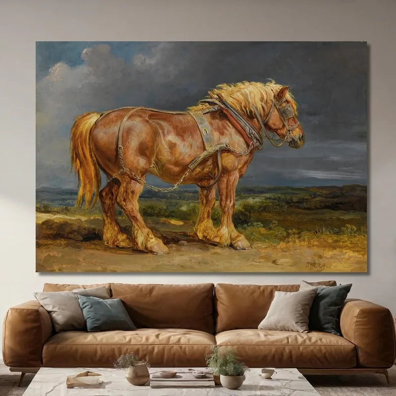Cheshunt The Shire HorseﾠElephantﾠIn An Extensive Landscape James Ward