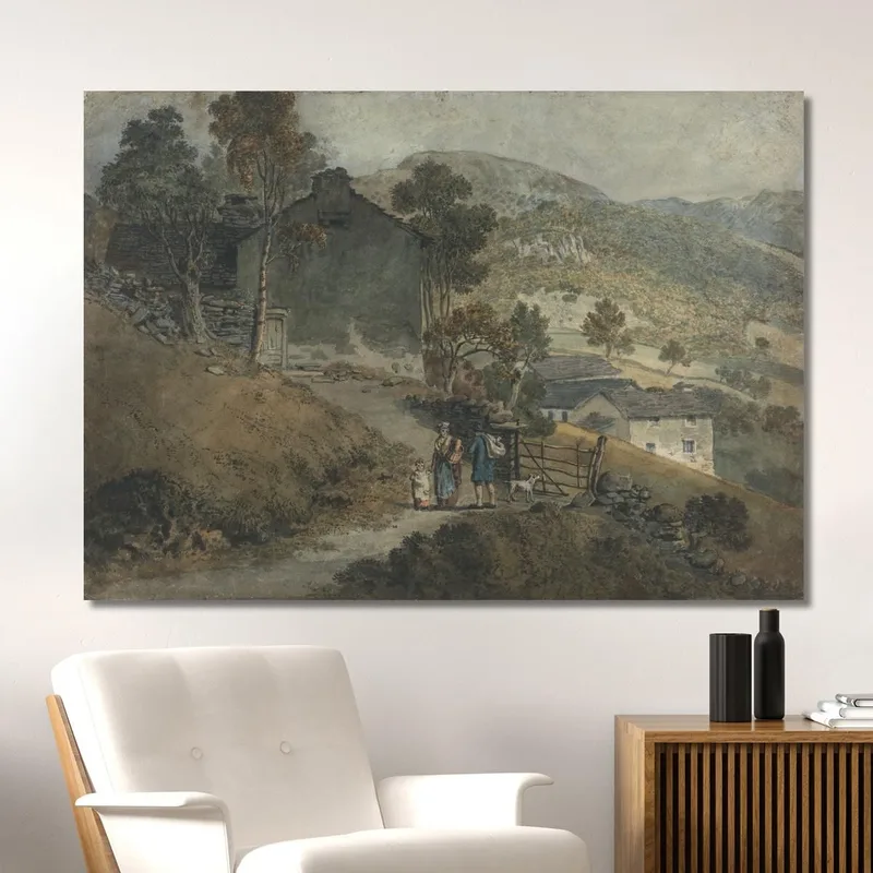 Paisaje Con Cabañas Y Figuras James Ward