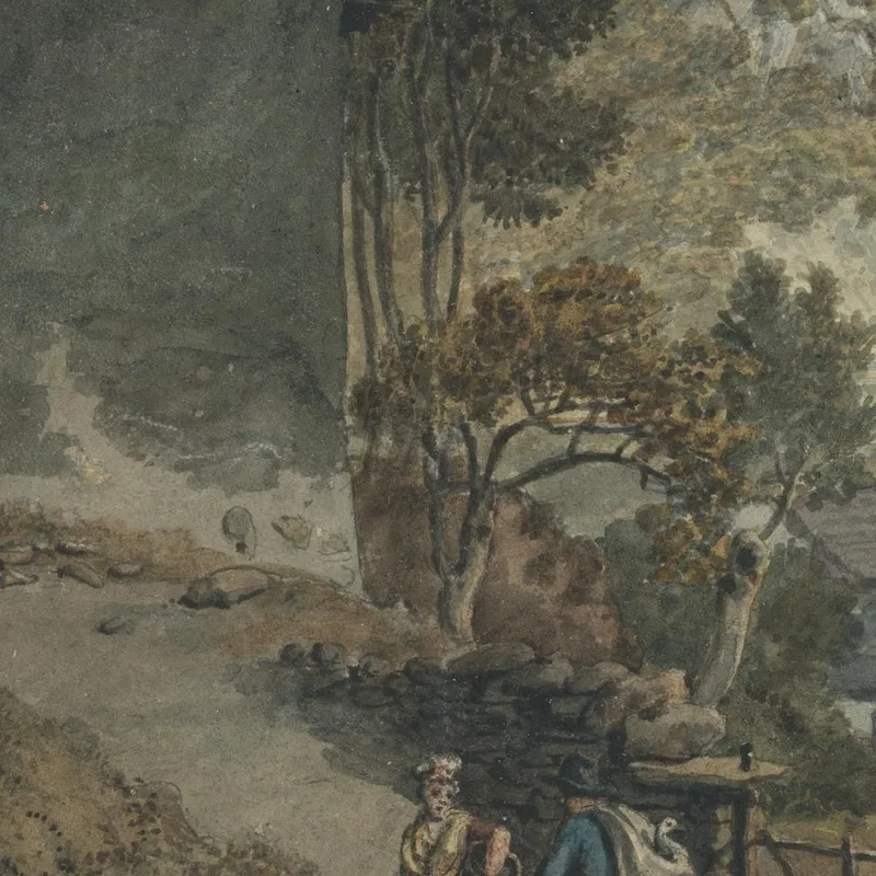 Paisaje Con Cabañas Y Figuras James Ward