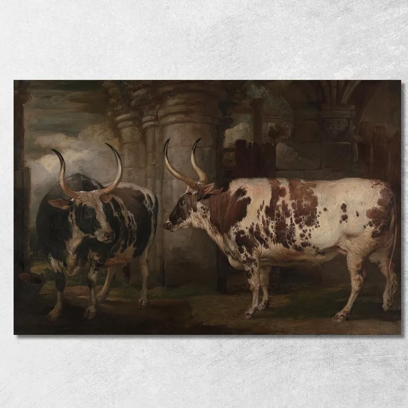 Ritratti Di Due Buoi Straordinari Di Proprietà Del Conte Di Powis James Ward quadro stampa su tela