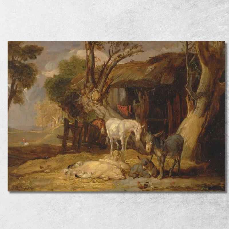 Il Cortile Della Paglia James Ward quadro stampa su tela
