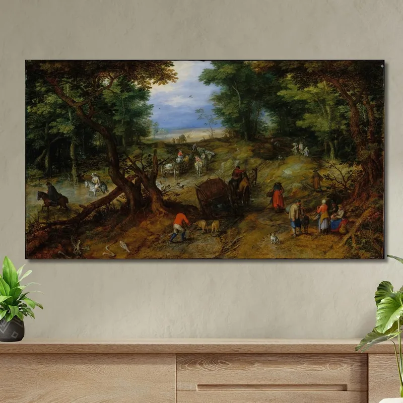 Ein Waldweg Mit Reisenden Jan Brueghel The Elder