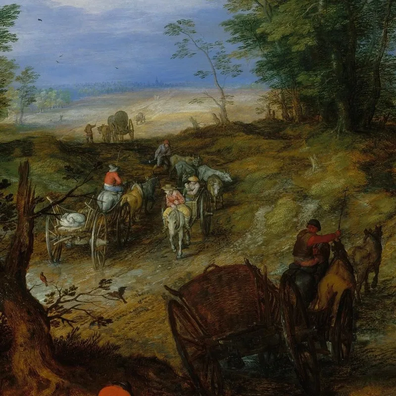 Ein Waldweg Mit Reisenden Jan Brueghel The Elder