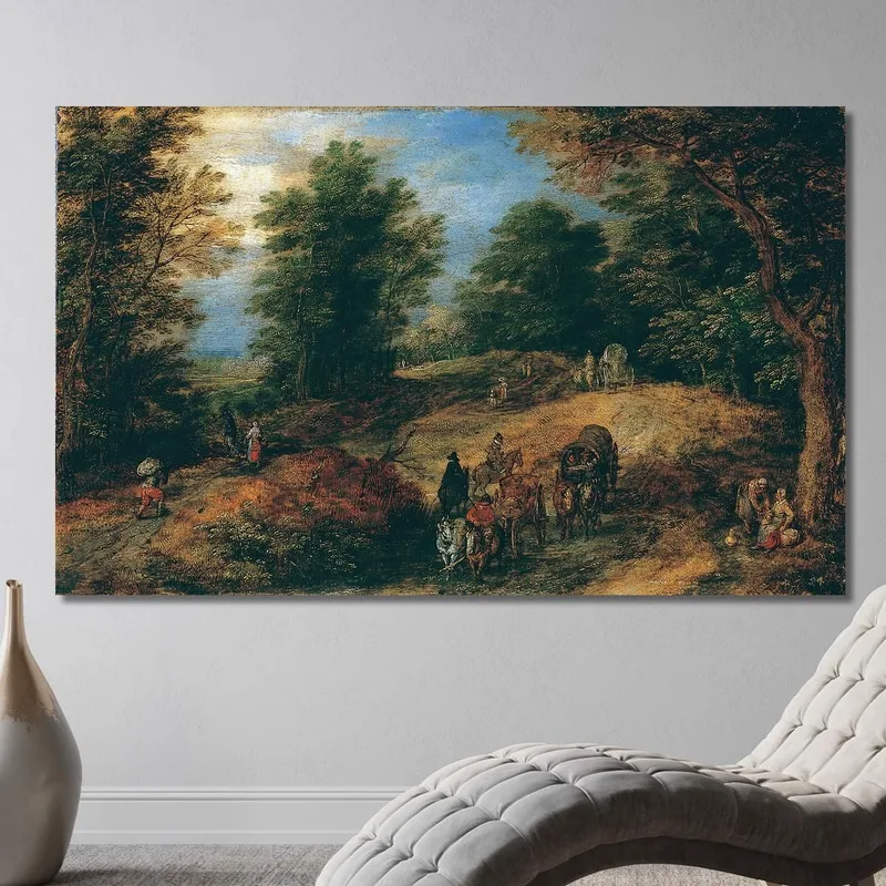 Landschaft Mit Reisenden Auf Einem Waldweg Jan Brueghel The Elder