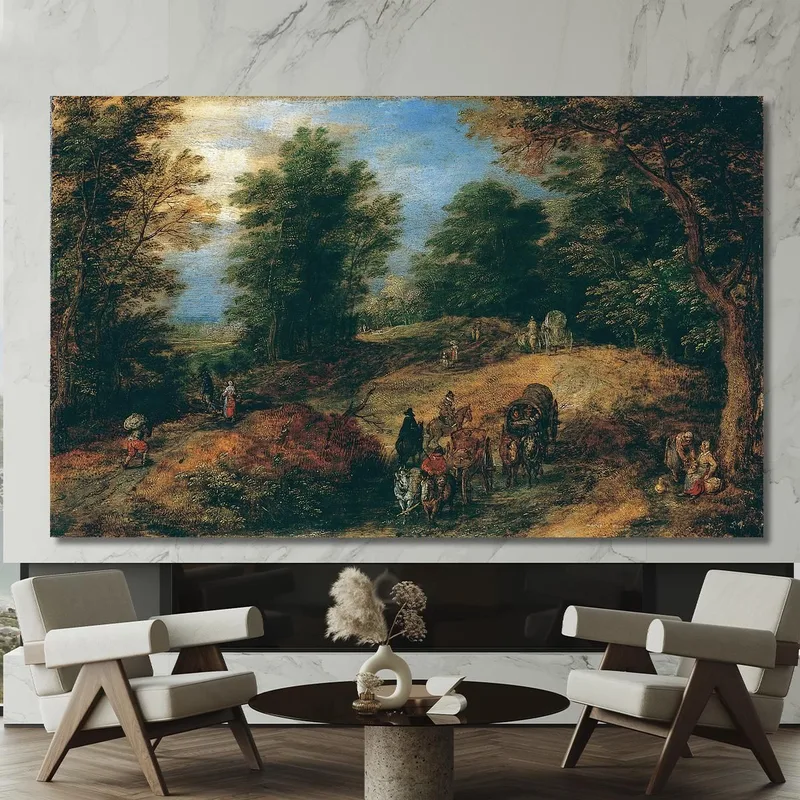 Landschaft Mit Reisenden Auf Einem Waldweg Jan Brueghel The Elder