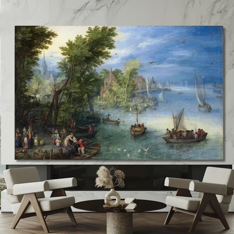 Flusslandschaft 3 Jan Brueghel The Elder