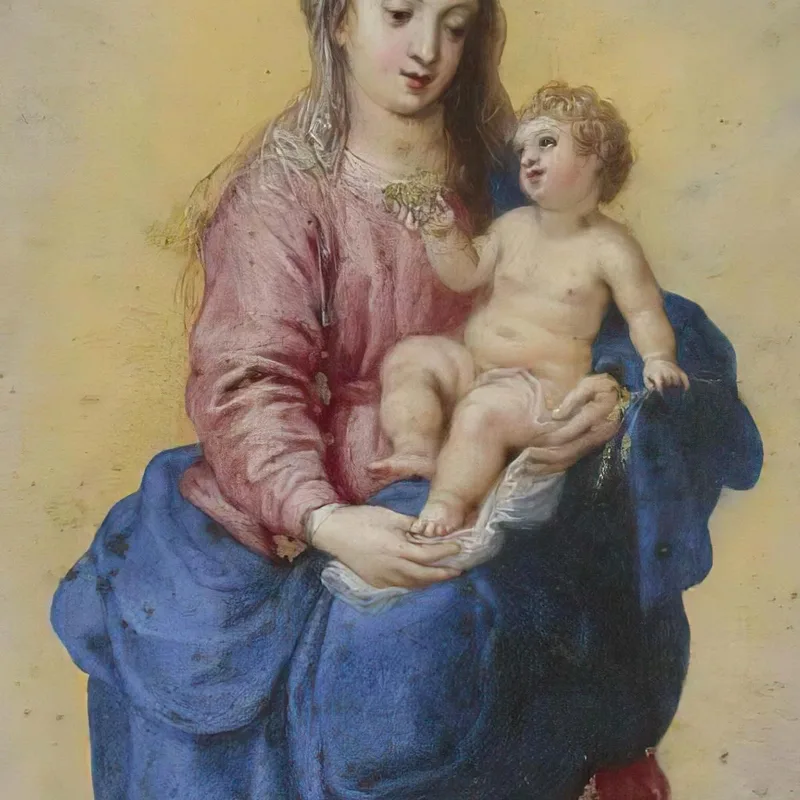 La Vergine E Il Bambino Circondati Da Una Ghirlanda Di Fiori Sostenuta Da Cherubini Jan Brueghel The Elder