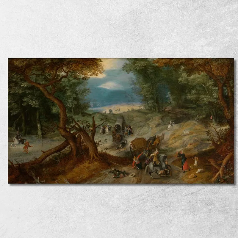 Viajeros Atacados Por Soldados Jan Brueghel The Elder cuadro en lienzo