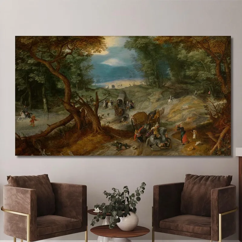 Viaggiatori Assaliti Dai Soldati Jan Brueghel The Elder