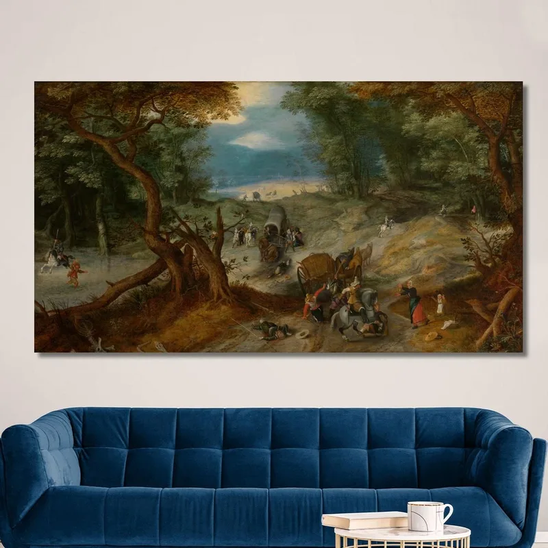 Viaggiatori Assaliti Dai Soldati Jan Brueghel The Elder