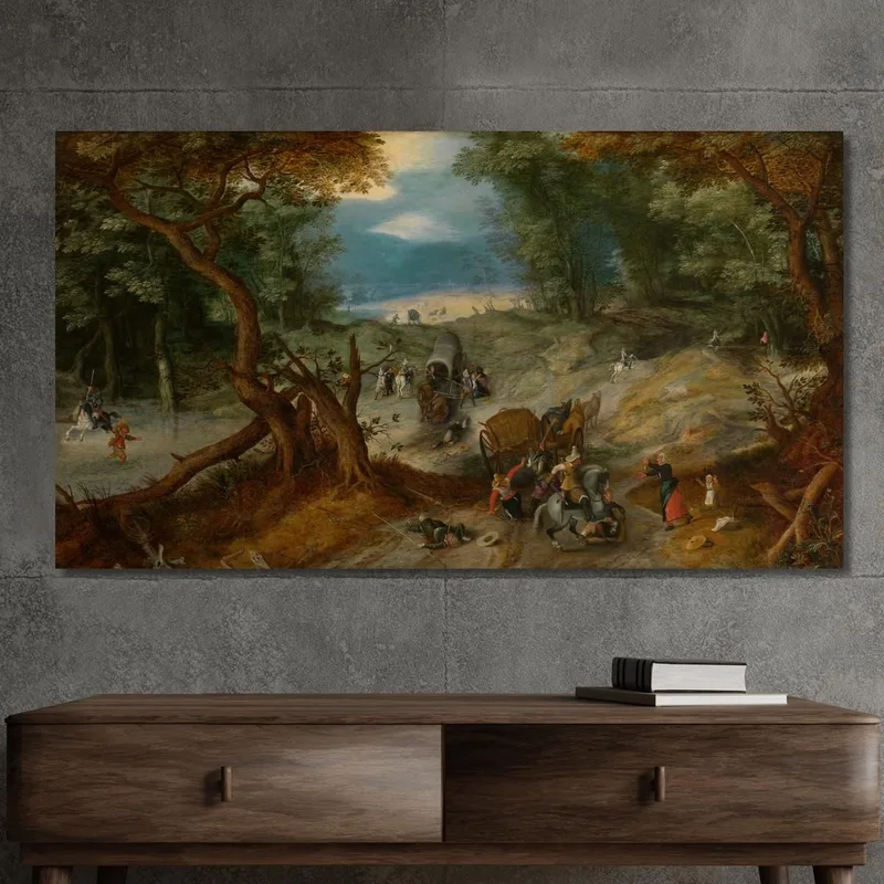 Viaggiatori Assaliti Dai Soldati Jan Brueghel The Elder