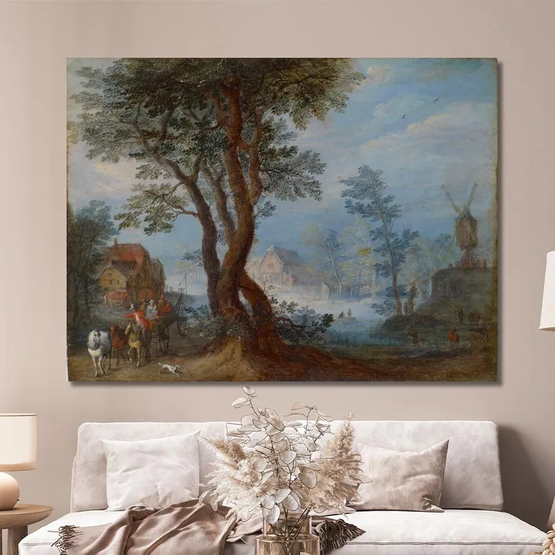 Village Landscape With Staffage Figures Jan Brueghel The Elder