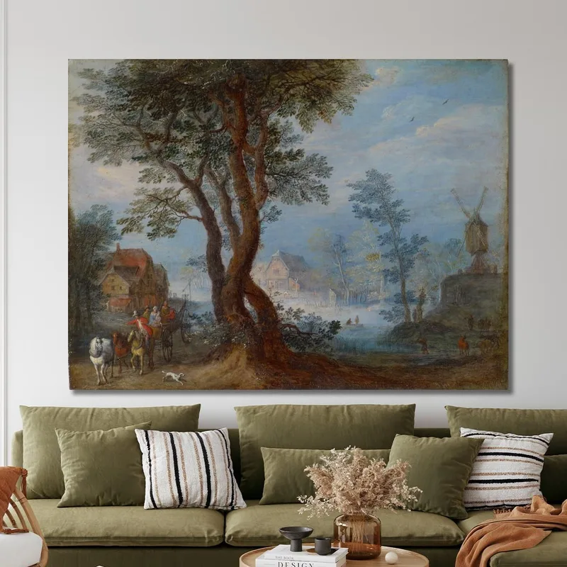 Village Landscape With Staffage Figures Jan Brueghel The Elder
