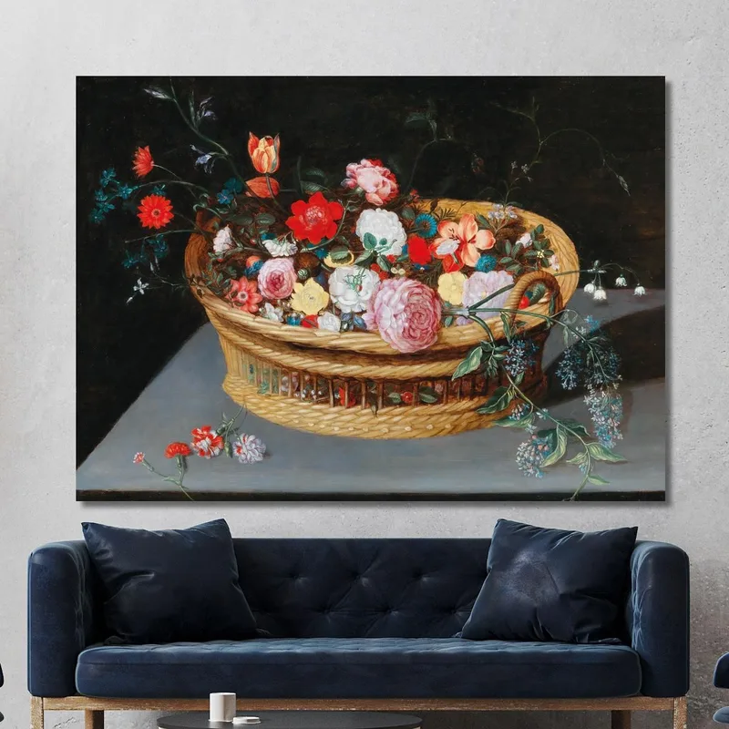 A Basket With Spring Flowers On A Stone Table Jan Brueghel the Younger
