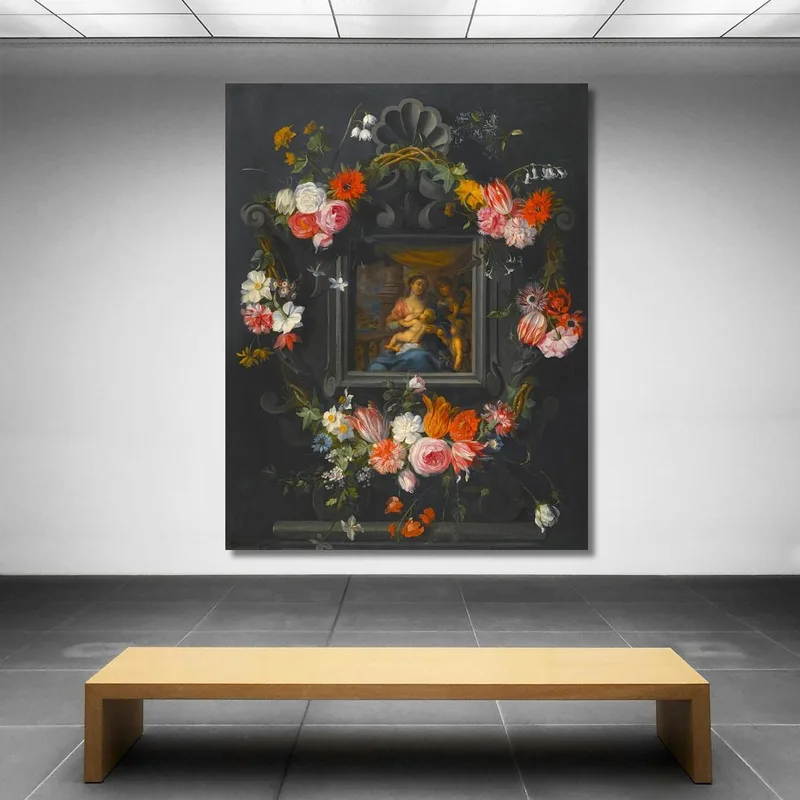 Ghirlanda Di Fiori Che Circonda La Vergine E Il Bambino Jan Brueghel the Younger