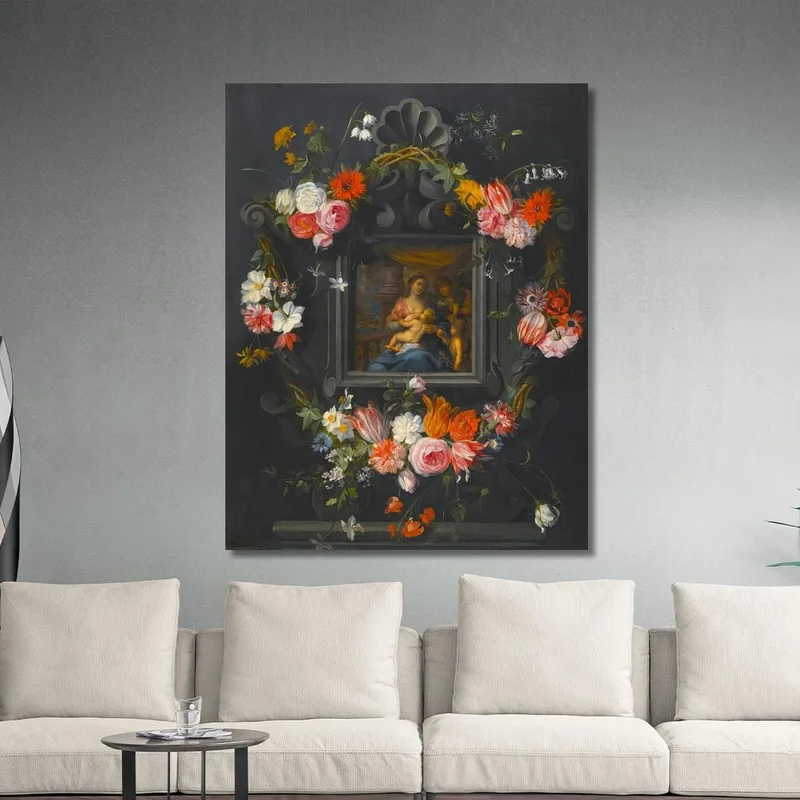 Ghirlanda Di Fiori Che Circonda La Vergine E Il Bambino Jan Brueghel the Younger