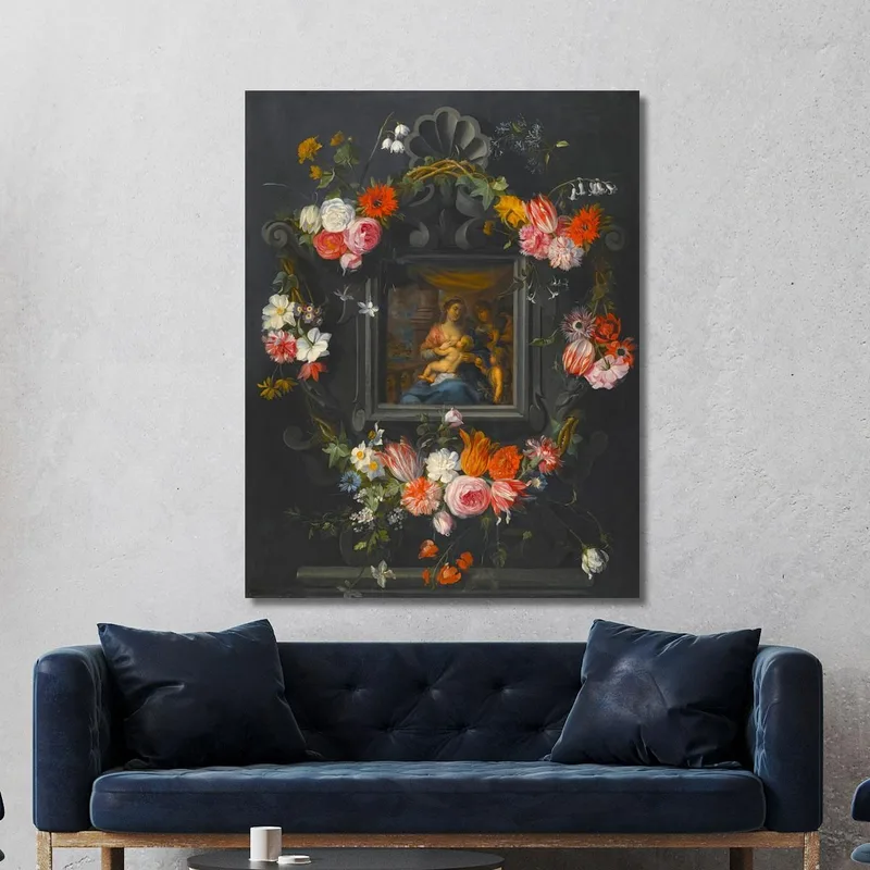 Ghirlanda Di Fiori Che Circonda La Vergine E Il Bambino Jan Brueghel the Younger