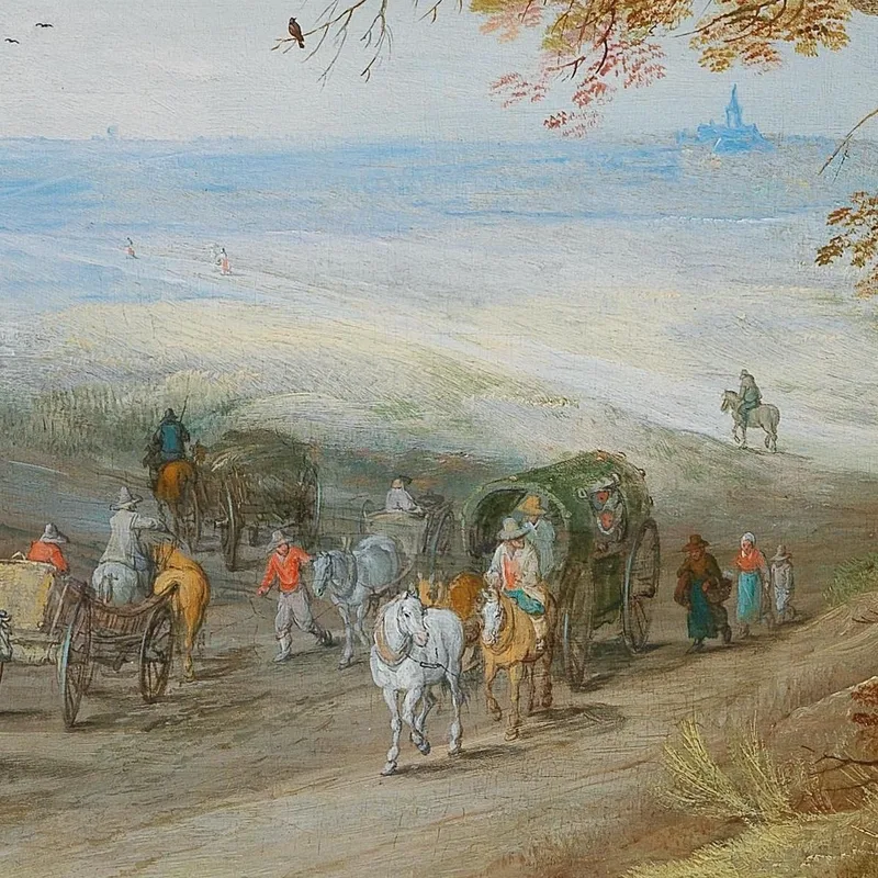 An Extensive Hilly Landscape With Travellers On A Path And Cattle In The Foreground Jan Brueghel the Younger