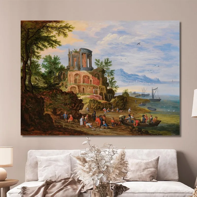 Landscape With Ruins Animated With Figures Jan Brueghel the Younger