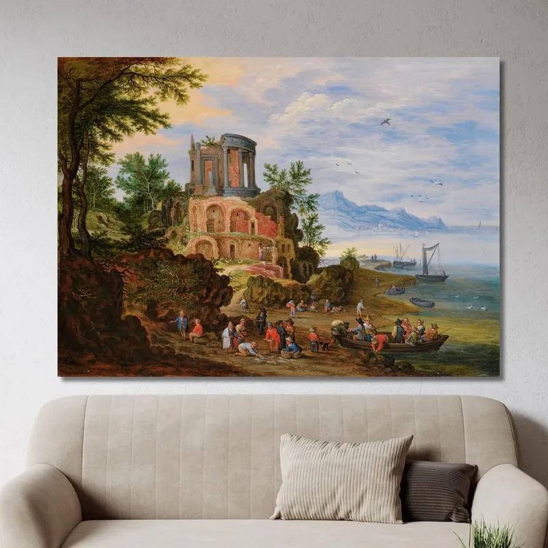 Landscape With Ruins Animated With Figures Jan Brueghel the Younger