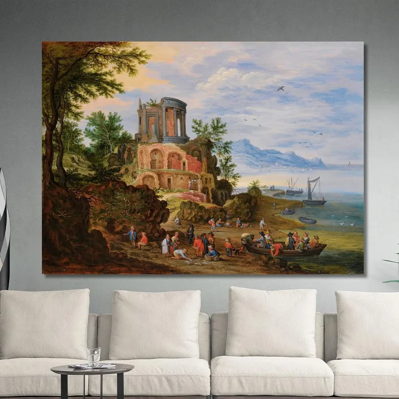 Landscape With Ruins Animated With Figures Jan Brueghel the Younger