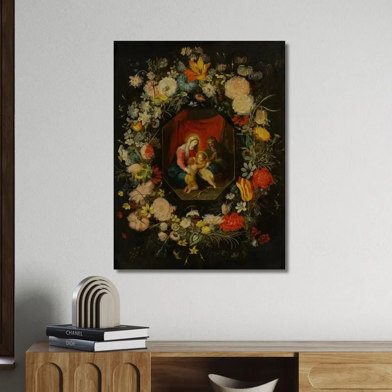 Madonna Con Bambino, Sant'Anna E San Giovanni Battista Circondati Da Una Ghirlanda Di Fiori Jan Brueghel the Younger
