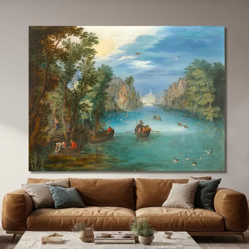 Paysage Fluvial Animé De Personnages Jan Brueghel the Younger