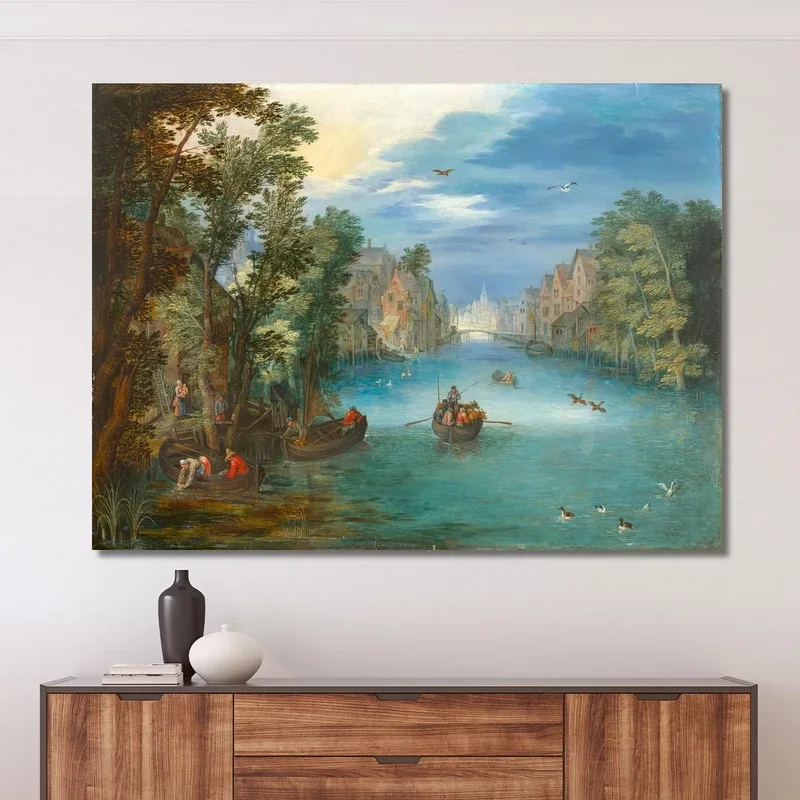 Paysage Fluvial Animé De Personnages Jan Brueghel the Younger