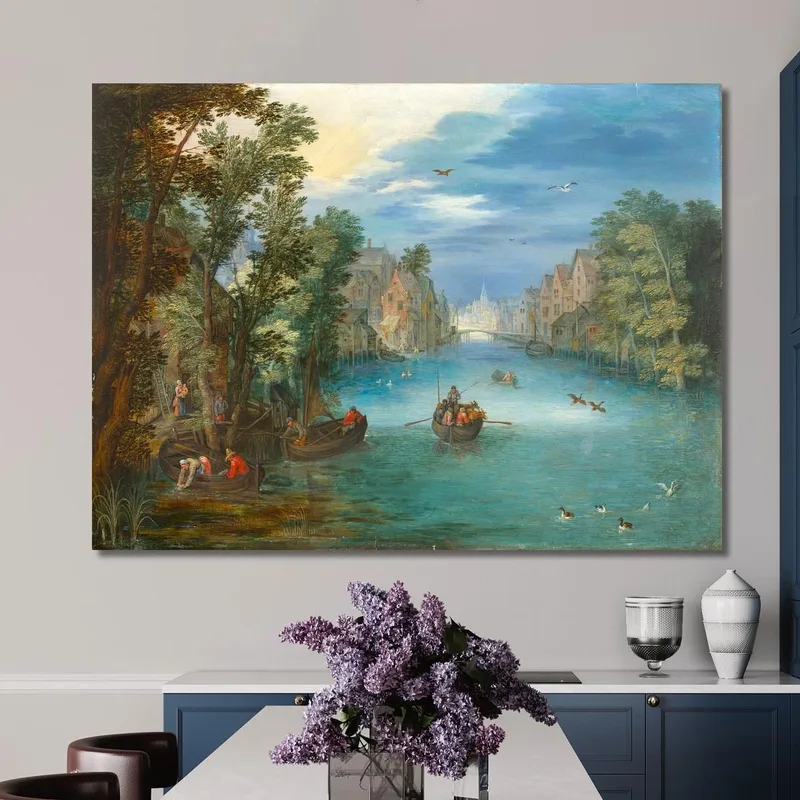 Paysage Fluvial Animé De Personnages Jan Brueghel the Younger