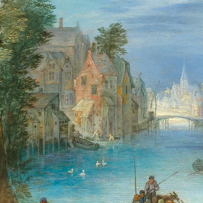 Paysage Fluvial Animé De Personnages Jan Brueghel the Younger