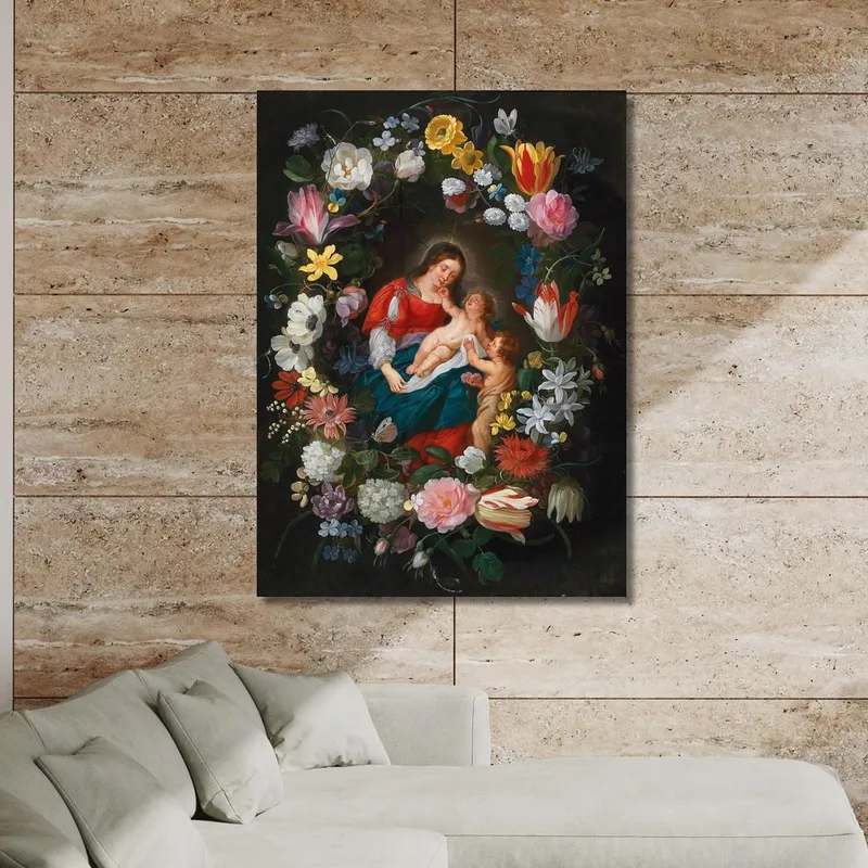 The Virgin And Child With The Infant Saint John The Baptist Surrounded By A Garland Of Flowers Jan Brueghel the Younger