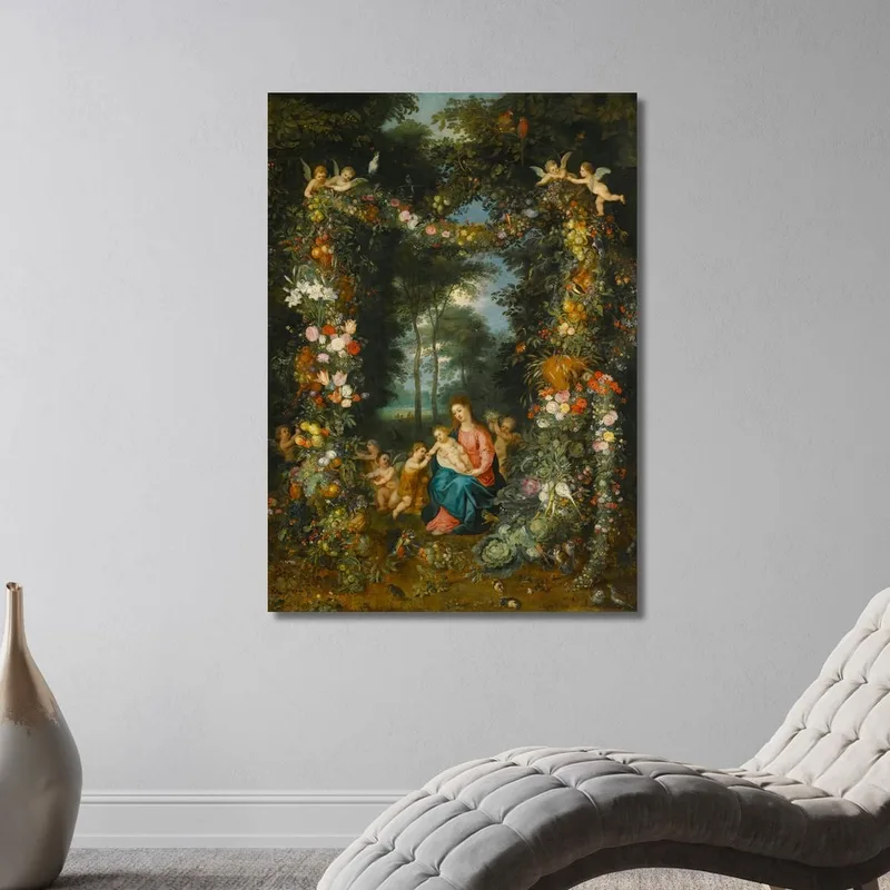 La Vergine Con Il Bambino E Il Piccolo San Giovanni Battista Circondati Da Ghirlande E Festoni Di Frutta E Fiori Jan Brueghel the Younger
