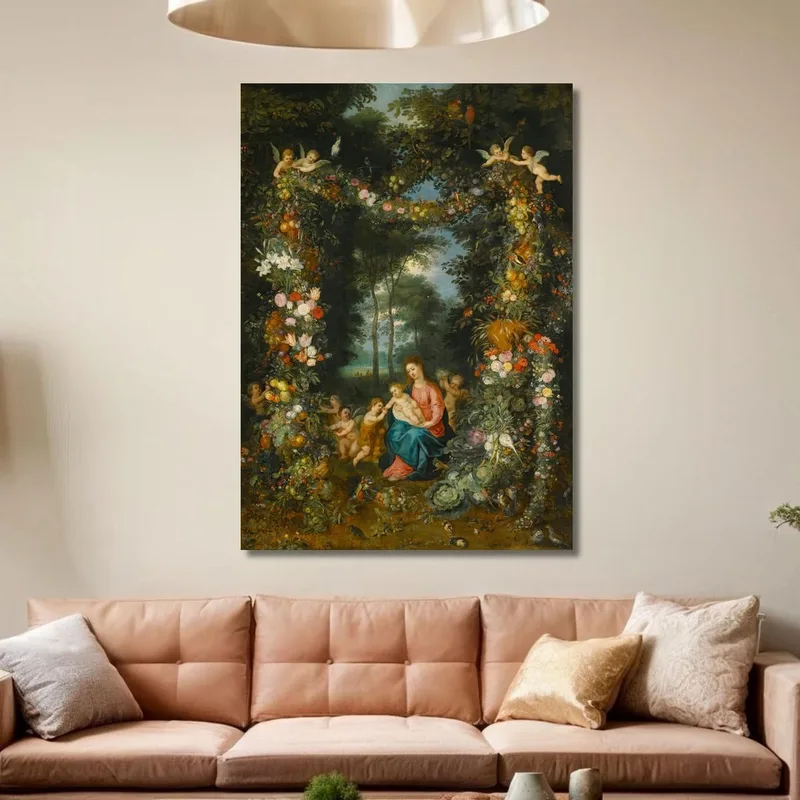 La Vergine Con Il Bambino E Il Piccolo San Giovanni Battista Circondati Da Ghirlande E Festoni Di Frutta E Fiori Jan Brueghel the Younger