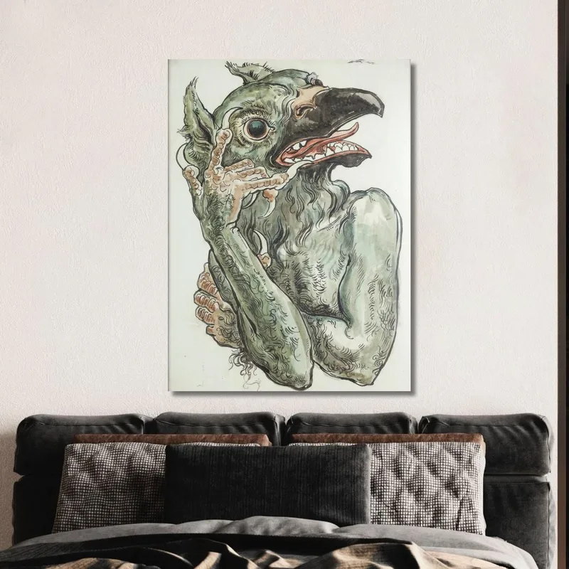 Diavolo Con La Testa Di Uccello Jan Matejko quadro stampa su tela
