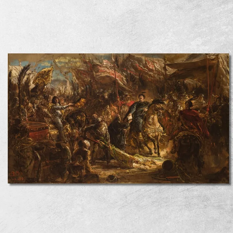 Jan Iii Sobieski Consegna Al Canonico Denhoff Una Lettera Al Papa Jan Matejko quadro stampa su tela