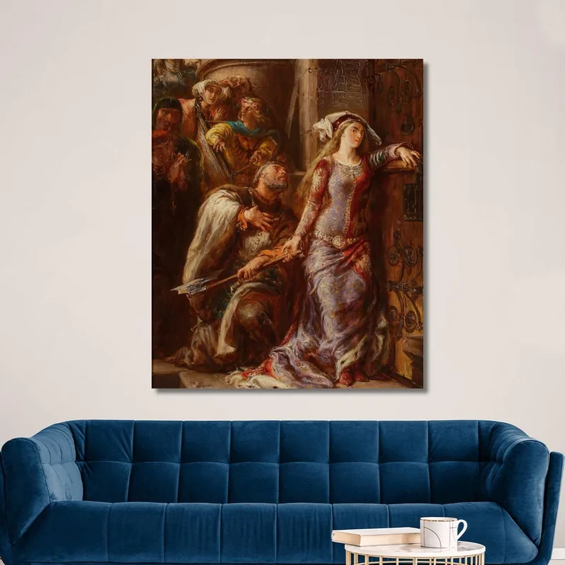 La Regina Jadwiga E Dymitr Di Goraj Jan Matejko quadro stampa su tela