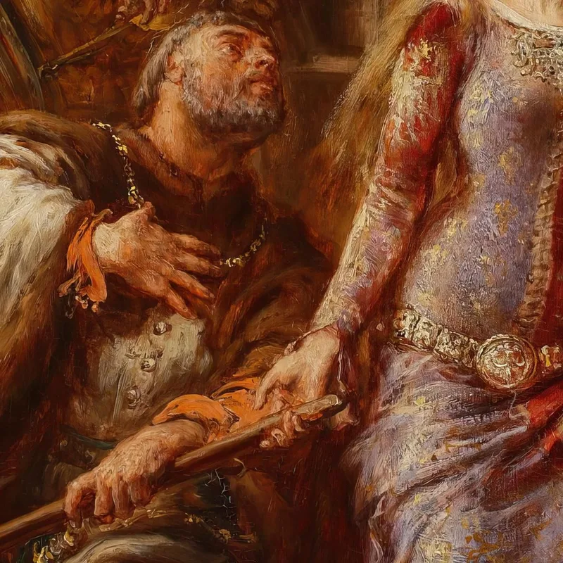 La Regina Jadwiga E Dymitr Di Goraj Jan Matejko quadro stampa su tela