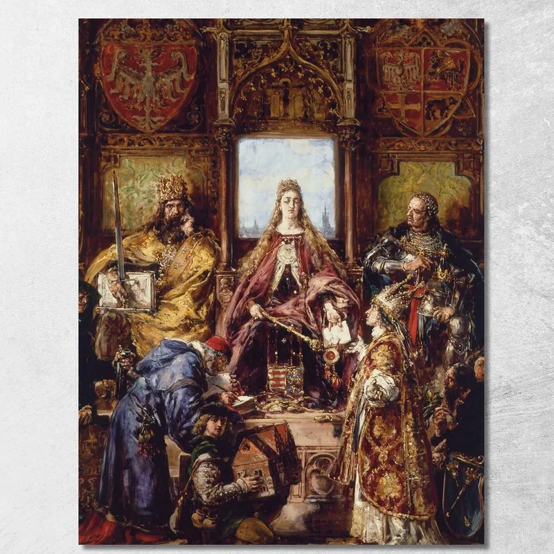 Fondazione Dell'Accademia 1361 1399 1400 D.C. Jan Matejko quadro stampa su tela