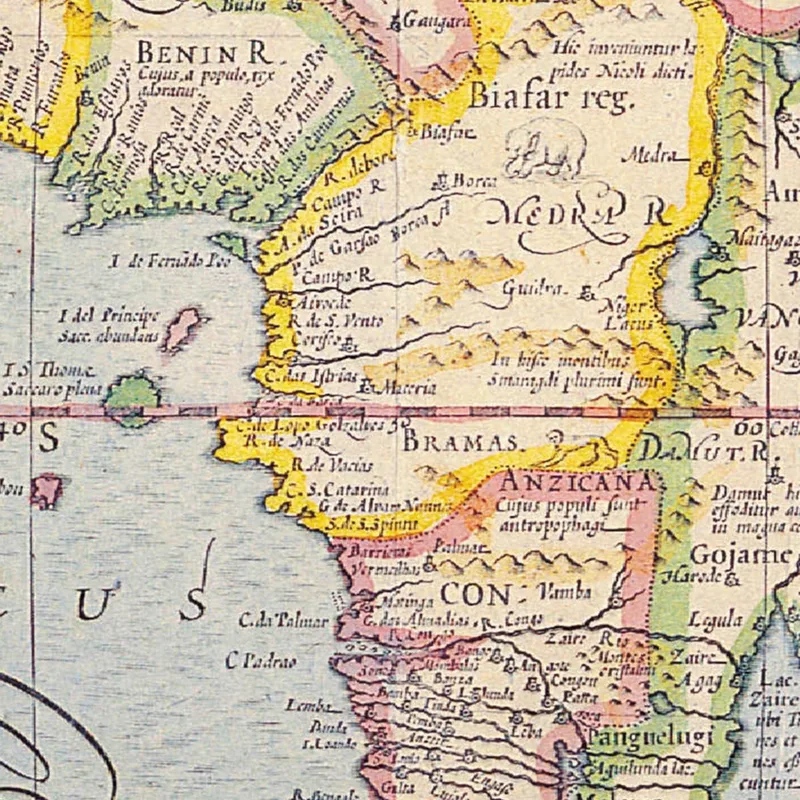 Gemälde Antike Karte Von Afrika Mit Dekorativem Design Und Detaillierter Historischer Kartografie