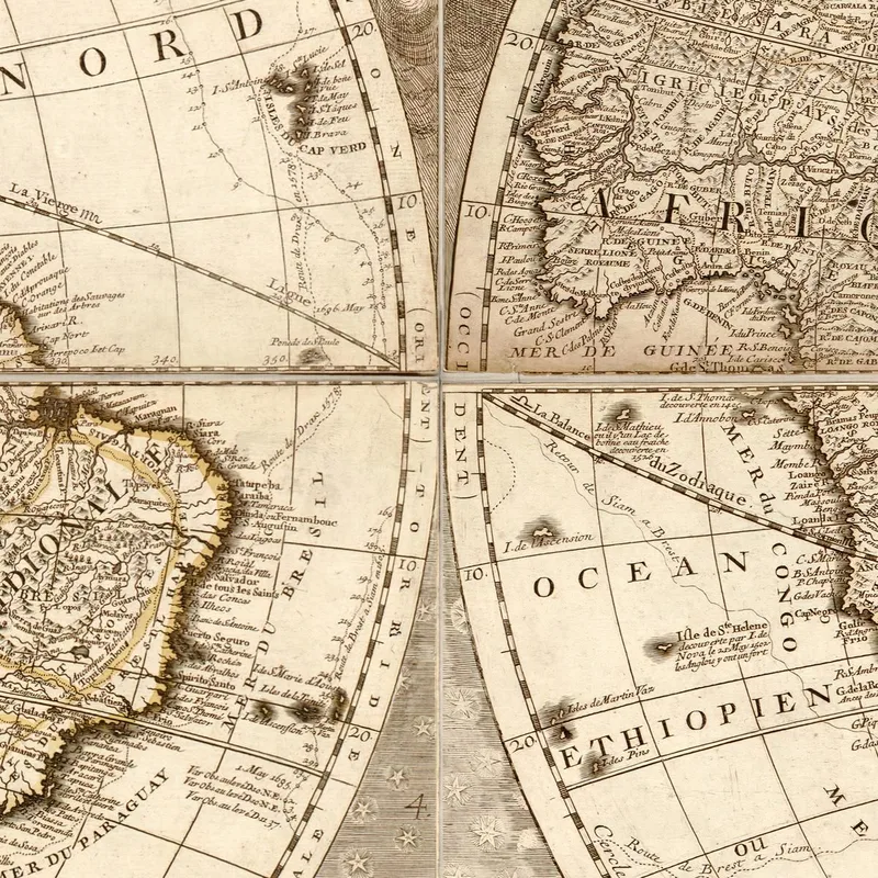 Quadro Mappa Del Mondo Antico Con Design Artistico E Stile Barocco