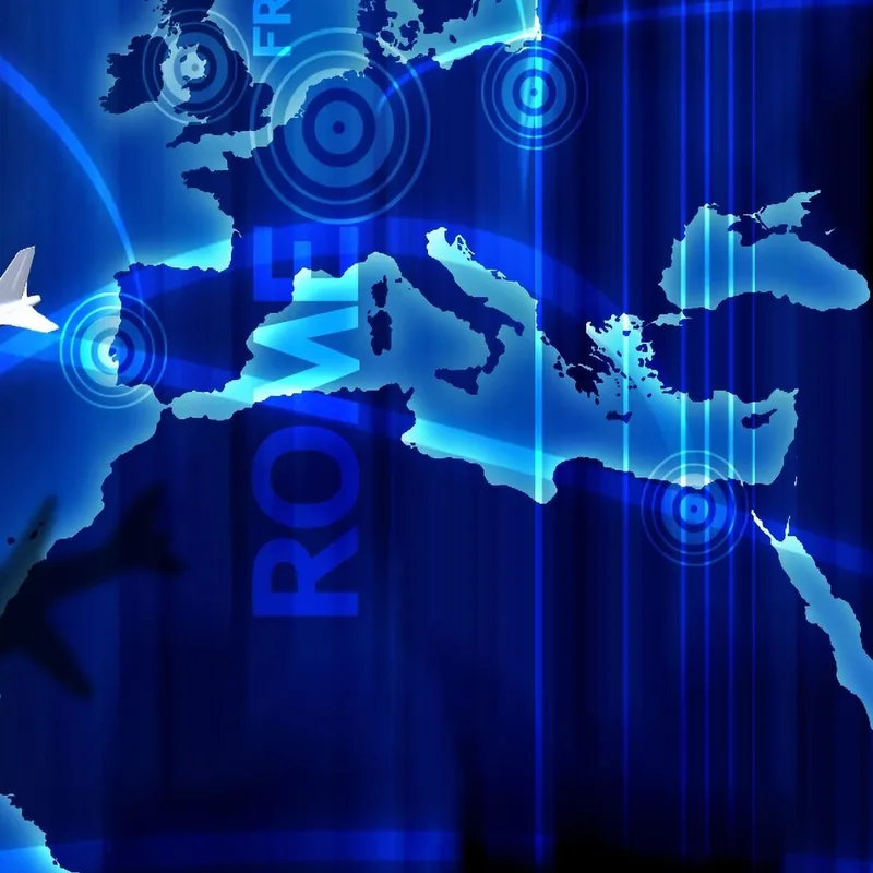 Quadro Mappa Del Mondo Digitale Con Rotte Aeree In Stile Futuristico