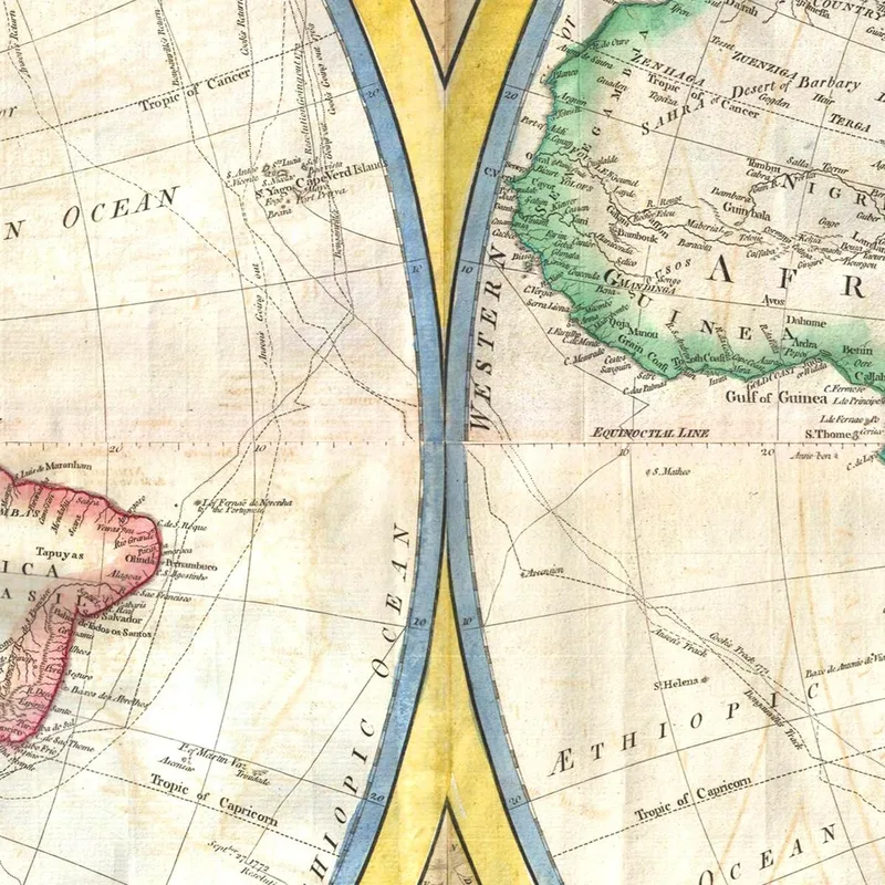 Cuadro Mapa Histórico Del Mundo Con Proyección Astronómica Y Detalles Geopolíticos