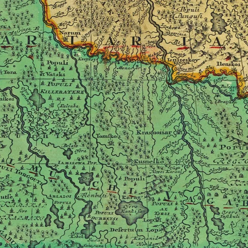 Tableau Carte Historique De La Russie Avec Frontières Impériales Et Couleurs Vintage