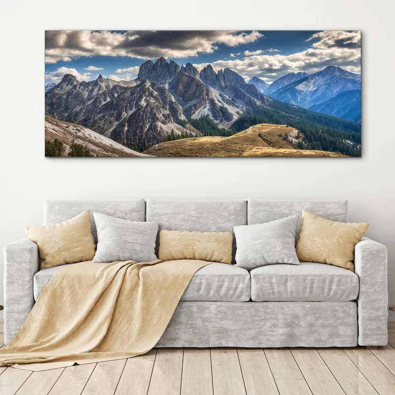 Pintura De Montañas Impresionantes Vistas De Las Montañas Bajo Un Cielo Espectacular