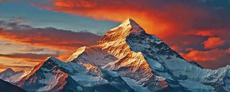 Montañas Cuadro Del Atardecer Que Ilumina Majestuosos Picos Nevados