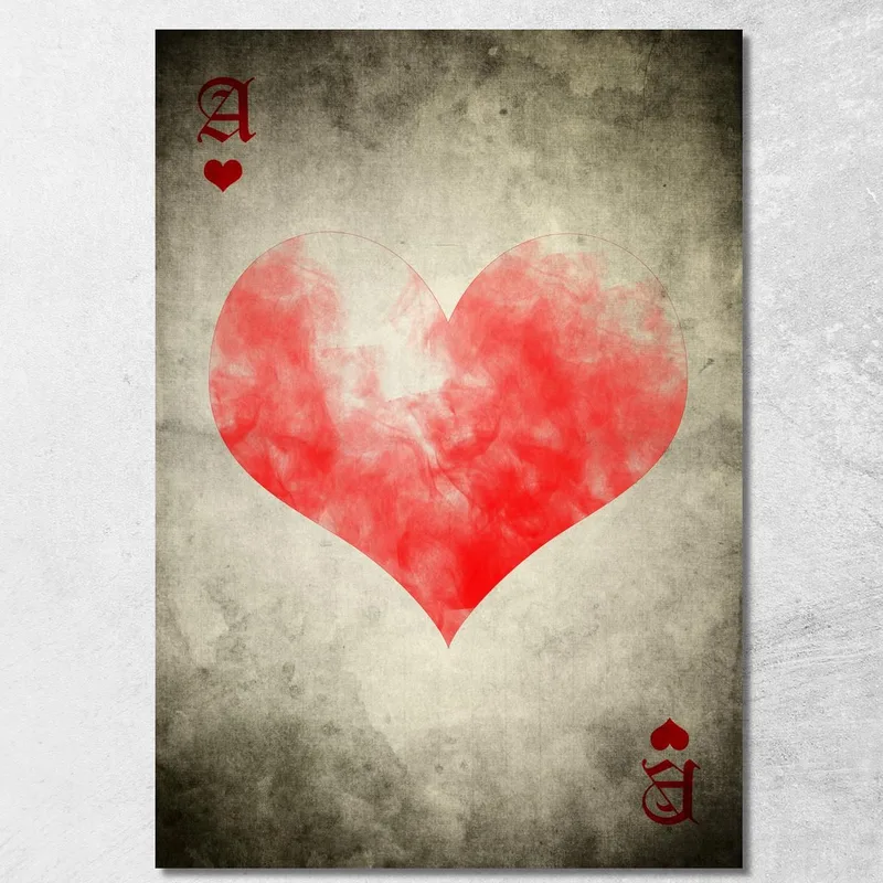 Quadro Carte Da Gioco Asso Di Cuori quadro stampa su tela