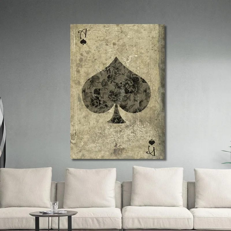 Playing Cards Frame Ace Of Spades Floral