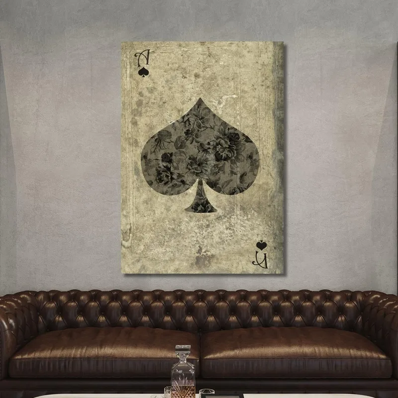 Playing Cards Frame Ace Of Spades Floral