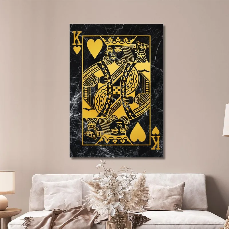Quadro Carte Da Gioco Re Di Cuori Oro