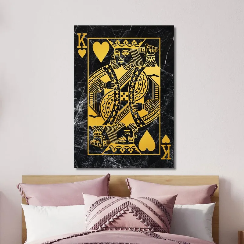 Quadro Carte Da Gioco Re Di Cuori Oro